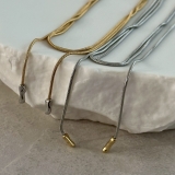 サージカルステンレス ロングネックレス スネークチェーン | feu | 詳細画像2 