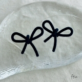 ダークネイビー | リボンピアス ベロア クラシカル | feu