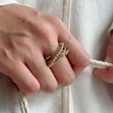 フリーサイズリング 変形クロス 異素材ミックス | feu | 詳細画像10 