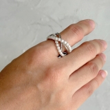 フリーサイズリング 変形クロス 異素材ミックス | feu | 詳細画像19 