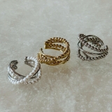 フリーサイズリング 変形クロス 異素材ミックス | feu | 詳細画像2 