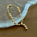 ゴールド | チェーンブレスレット Y2Kファッション ボールチェーン | feu