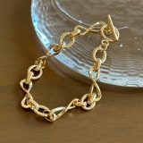 ゴールド | サージカルステンレス チェーンブレスレット ボリューム | feu