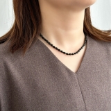 カラーショートネックレス サージカルステンレス オニキス | feu | 詳細画像10 