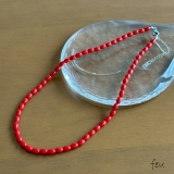 レッド | カラーショートネックレス サージカルステンレス オニキス | feu