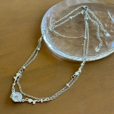 シルバー | サージカルステンレス 2連ネックレス アレルギー対応素材 | feu