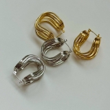 フープピアス 変形メタル ワイヤーアートデザイン | feu | 詳細画像2 