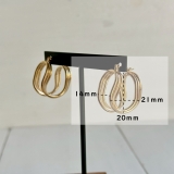 フープピアス 変形メタル ワイヤーアートデザイン | feu | 詳細画像4 