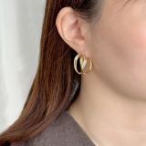 フープピアス 変形メタル ワイヤーアートデザイン | feu | 詳細画像8 