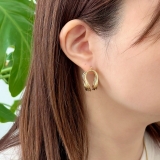 フープピアス 変形メタル ワイヤーアートデザイン | feu | 詳細画像9 