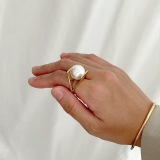 サージカルステンレスリング 樹脂パール 大ぶり | feu | 詳細画像13