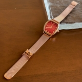 レッド | メタル腕時計 ジャパンムーブメント スクエア | feu