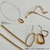 ロングチェーンネックレス ニュアンスモチーフ クリア樹脂 | feu | 詳細画像4 