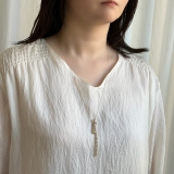 華奢チェーンネックレス ジルコニアチェーン 樹脂パール | feu | 詳細画像2 