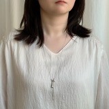 華奢チェーンネックレス ジルコニアチェーン 樹脂パール | feu | 詳細画像6 