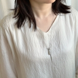 華奢チェーンネックレス ジルコニアチェーン 樹脂パール | feu | 詳細画像7 