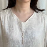 華奢チェーンネックレス ジルコニアチェーン 樹脂パール | feu | 詳細画像9 