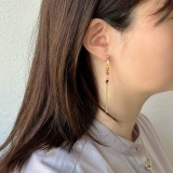 ロングチェーンピアス カラフルビーズ 揺れる | feu | 詳細画像11