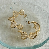 ゴールド | ビックフープピアス 透け柄 軽量 | feu