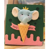 グリーン5 | かわいい動物手帳メモ帳 かわいい メモ 文房具 ステーショナリー 雑貨 女の子 | aimoha