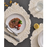 ベージュ | レース柄シリコンマット【４サイズ】コースター おしゃれ 鍋敷き | aimoha 