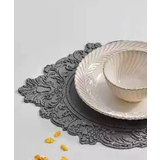 ダークベージュ | レース柄シリコンマット【４サイズ】コースター おしゃれ 鍋敷き | aimoha 