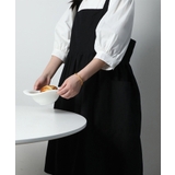 ブラック | そのままお出かけもできるドレスのようなエプロン カフェエプロン おしゃれ | aimoha