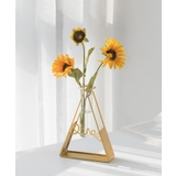 三角 | 広口試験管の一輪挿し ゴールド花瓶 韓国ファッション 韓国インテリア | aimoha