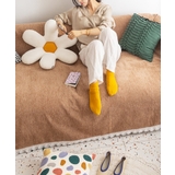 モカ | 裾レースナチュラル ソファーカバー ブランケット | aimoha 