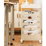 ホワイト(キャスターあり) | 大容量本棚書類棚 キャスター付き収納棚 マガジンラック | aimoha 