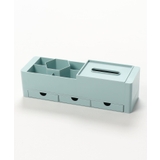 ブルー(引き出し付き) | ティッシュケース付き 収納ボックス 収納ボックス | aimoha 