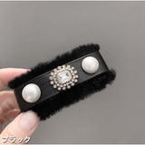ブラック | ヘアクリップ モコモコファー ヘアクリップ | And Kawaii