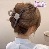 ヘアクリップ バレッタ アクリルバンスクリップ ハートヘアクリップ | And Kawaii | 詳細画像1