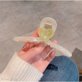 ベージュ | ヘアクリップ バレッタ アクリルバンスクリップ ハートヘアクリップ | And Kawaii
