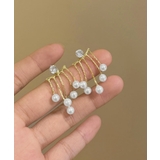 上品パールチェーンピアス韓国風 フリンジアクセサリー 小顔見えフェミニンジュエリ… | SUNSHINE CLOSET | 詳細画像10 