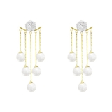 上品パールチェーンピアス韓国風 フリンジアクセサリー 小顔見えフェミニンジュエリ… | SUNSHINE CLOSET | 詳細画像15 