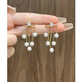 上品パールチェーンピアス韓国風 フリンジアクセサリー 小顔見えフェミニンジュエリ… | SUNSHINE CLOSET | 詳細画像9 