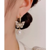 パールピアス韓国風揺れるピアスバタフライ | ANGELCLOSET | 詳細画像2