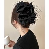 韓国風上品華やかボリュームシュシュ風ヘアクリップ 大人っぽいフリル黒髪飾り キラ… | SUNSHINE CLOSET | 詳細画像2