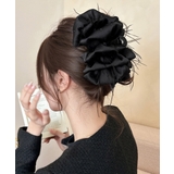 韓国風上品華やかボリュームシュシュ風ヘアクリップ 大人っぽいフリル黒髪飾り キラ… | SUNSHINE CLOSET | 詳細画像3