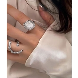 レディース大ぶりリング 変形メタルリング シェル風プレートオープンリング | SUNSHINE CLOSET | 詳細画像3 