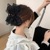 リボンヘアクリップ 大きめ黒 レディース | SUNSHINE CLOSET | 詳細画像6 