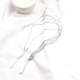 シルバー | 3連 チェーンネックレス レディース | ANGELCLOSET