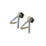 ゴールド | 耳元を美しく演出してくれる逆V字ビジューピアス | aquagarage