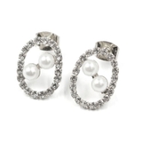 シルバー | 耳元に上品な華やかさを添える!サークルパールモチーフピアス | aquagarage