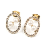 ゴールド | 耳元に上品な華やかさを添える!サークルパールモチーフピアス | aquagarage