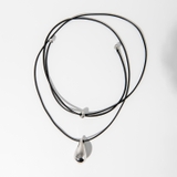 SILVER | レザードロップネックレス | 4quince