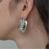 SILVER | ダブルラウンドプレートイヤリング | 4quince