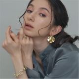 ダブルラウンドプレートイヤリング | 4quince | 詳細画像1 