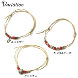 ネイティブアメリカンモチーフのホワイトハーツビーズアンクレット【ユニセックス ブ… | YUKATANゆかたん | 詳細画像2 